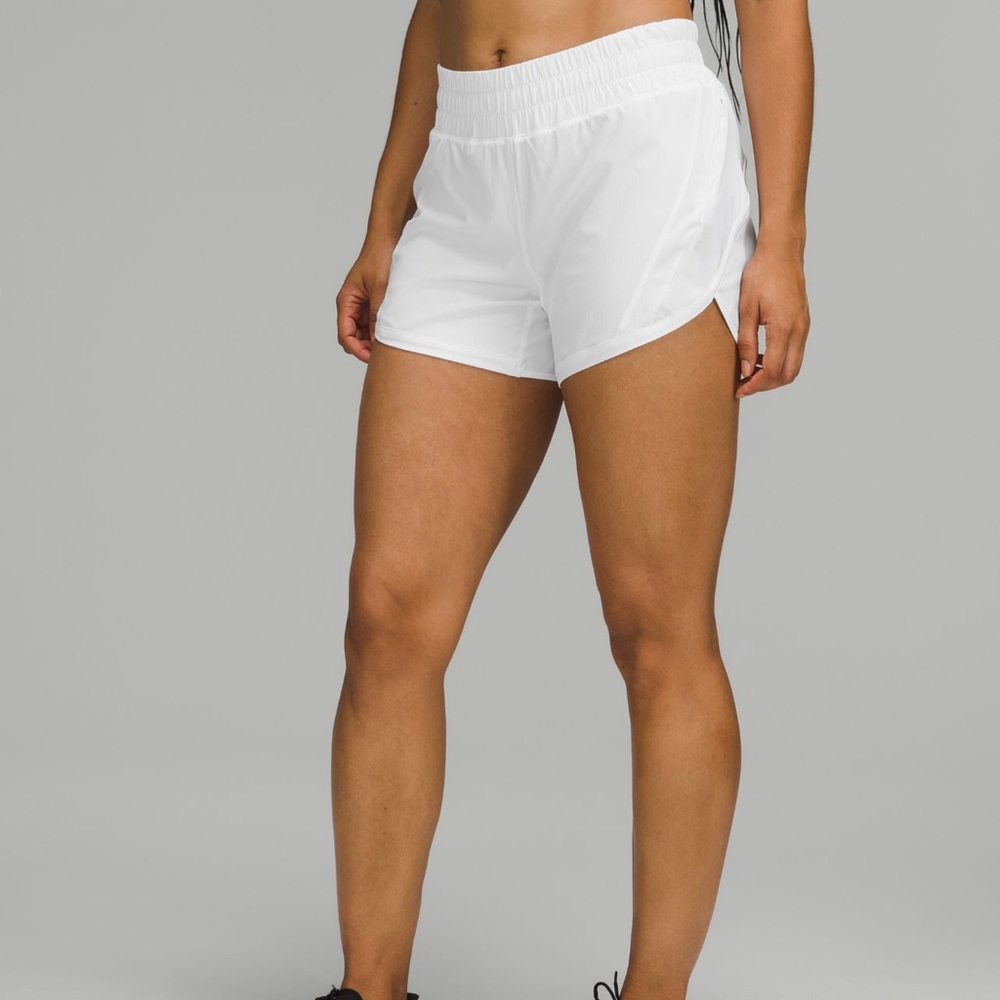 Lululemon Track that Midline lined shorts 5” white. NWOT.